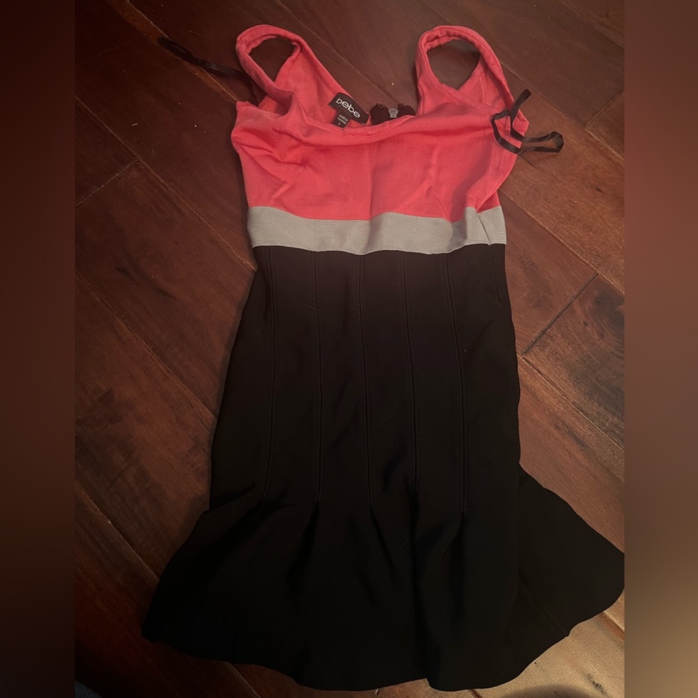 Bebe color block bodycon dress